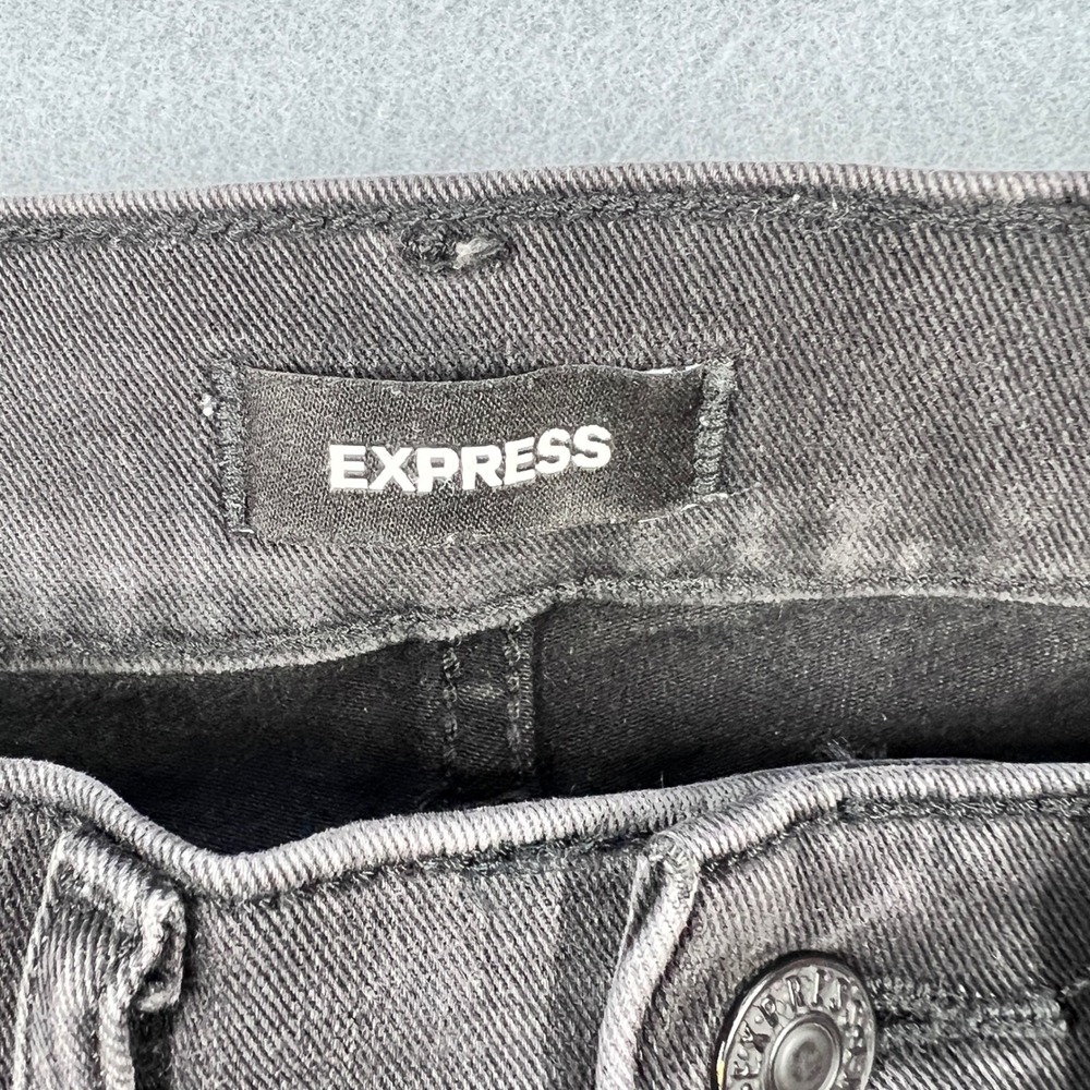 Express Black Skinny Jeans Womens 00R Mid Rise Raw Hem Denim 007199544 - Picture 4 of 10